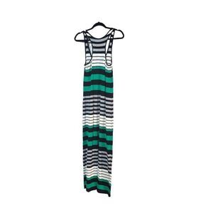 LOVE ADY racerback knit maxi dress green gray striped stretchy women’s medium